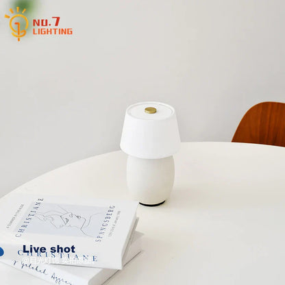 DecorBites™ Black/White/Red Ceramics Table Lamp, Touch Switch USB Charging, Atmosphere Desk Light