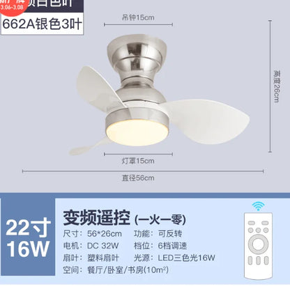 DecorBites™ Low Floor DC Motor Ceiling Fan with Remote Control, 32W, Modern Black White, 220V 110V