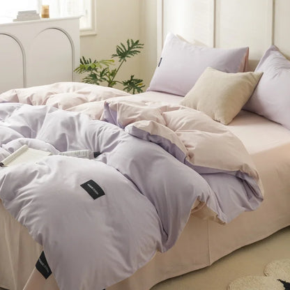 Decorbites™ beidseitiges farbabstimmendes Baumwoll-Bettwäsche-Set für Erwachsene