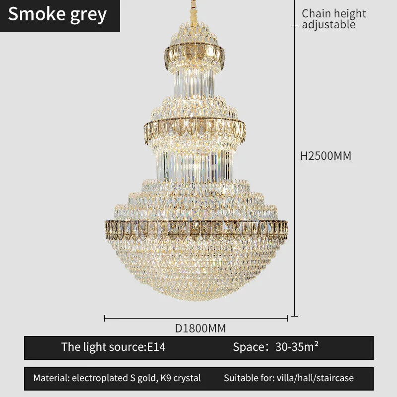 DecorBites™ Crystal Chandelier: Luxury Lighting for Villa, Hotel, Office & Exhibitions