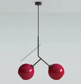 DecorBites™ Cherry Glass Pendant Lights: Nordic Red/White Lamp for Home Decor & Lighting