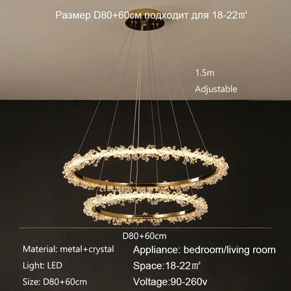 DecorBites™ Crystal Pendant Chandelier Modern Luxury Interior Decoration Lighting