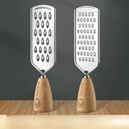 مبشرة وقطاعة متعددة الاستخدامات 3 في 1 من ديكوربايتس™ للمطبخ - بمقبض خشبي