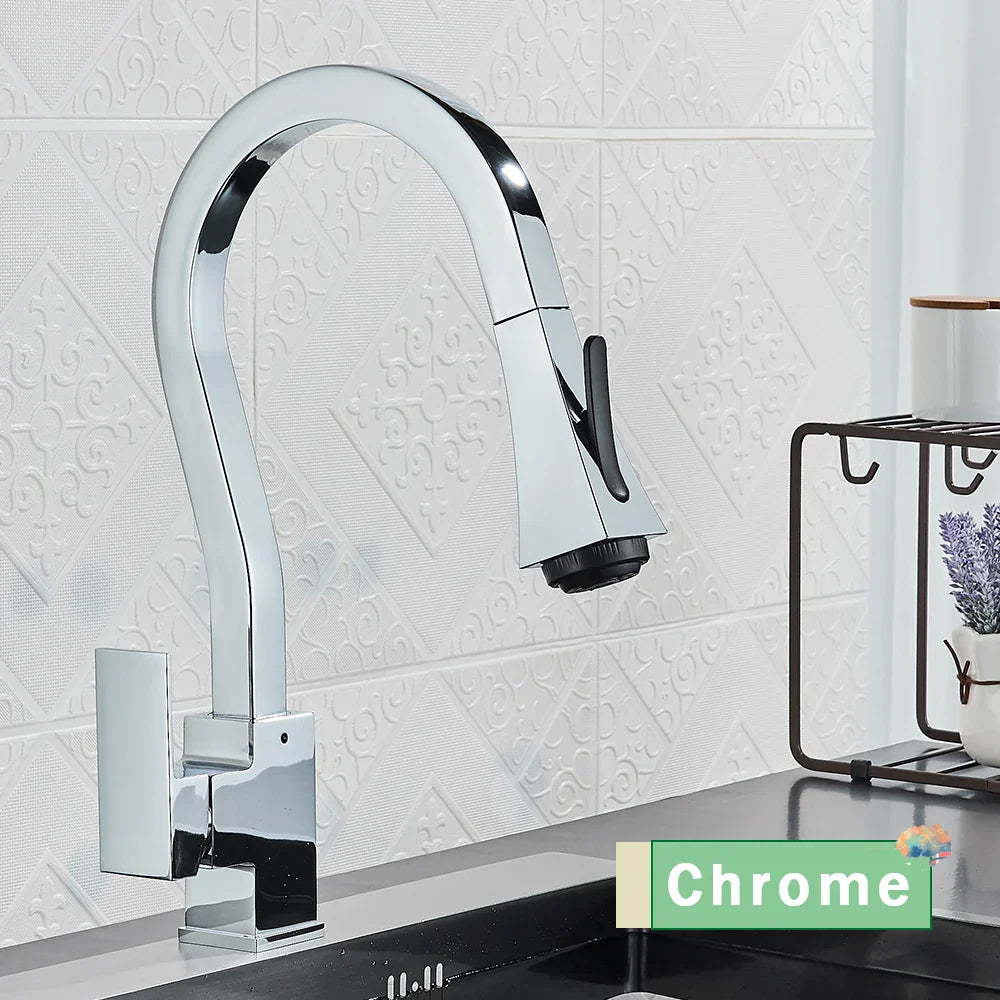 DecorBites™ Black Gold Kitchen Faucet with Flexible Pull Down Sprayer