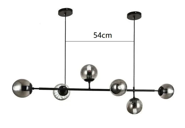 DecorBites™ LED Glass Pendant Chandelier: Modern Nordic Style for Dining Room, Bedroom Decor