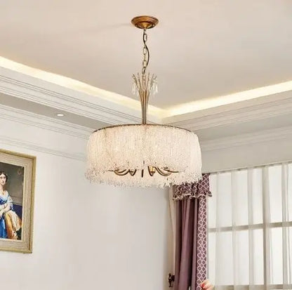 DecorBites™ Crystal Chandelier: Modern Clear Glass Pendant Lamp for Villa Hall and Bedroom