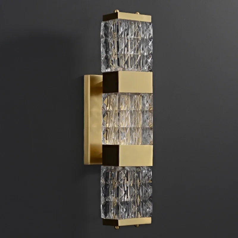 DecorBites™ Crystal Rectangle Wall Lamp: Luxury Modern LED Lighting for Living Room, Bedroom, Staircase, TV Decor