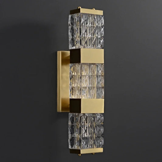 DecorBites™ Crystal Rectangle Wall Lamp: Luxury Modern LED Lighting for Living Room, Bedroom, Staircase, TV Decor