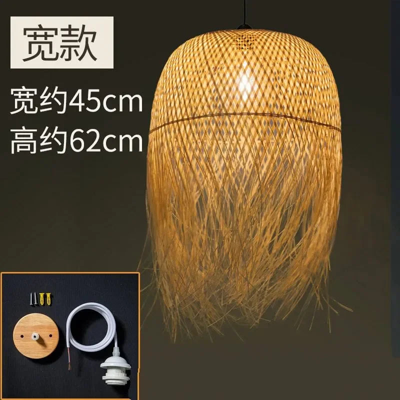 DecorBites™ Bamboo Pendant Lights: Nordic Dining Room LED Hanging Lamps Loft Style Decor