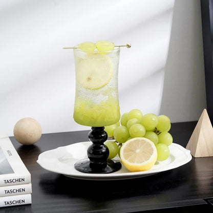 DecorBites™ Glass Beaded Stem Coffee Mug 13oz - Nordic Style Cocktail Cup Ice Cream Yogurt