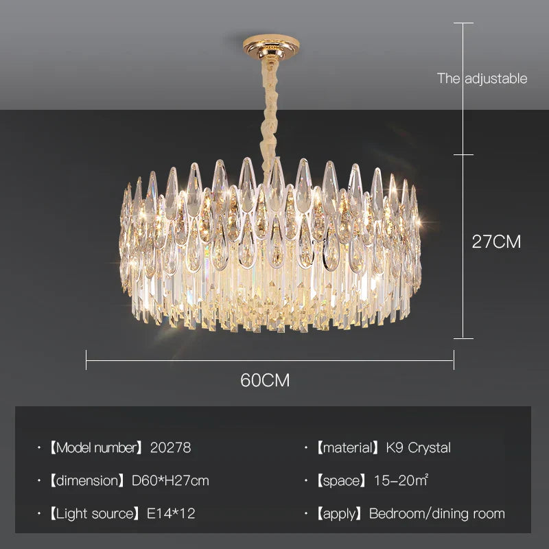 DecorBites™ Crystal Chandelier Duplex Spiral Staircase Post-modern Luxury Light