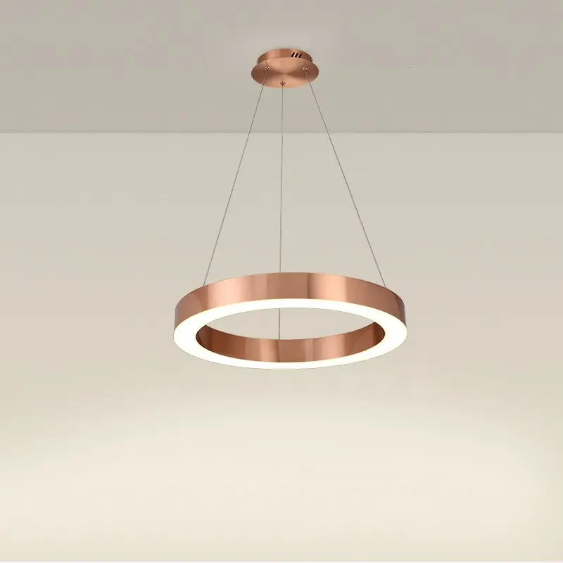 DecorBites™ Circular Gold Ring LED Pendant Light for Dining Room and Living Room