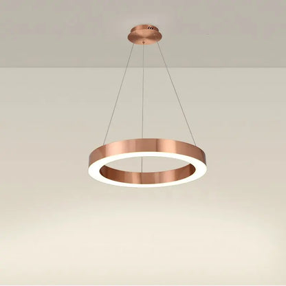 DecorBites™ Circular Gold Ring LED Pendant Light for Dining Room and Living Room