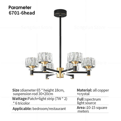 DecorBites™ Crystal Chandelier Modern Luxury Light for Living Hall Dining Bedroom