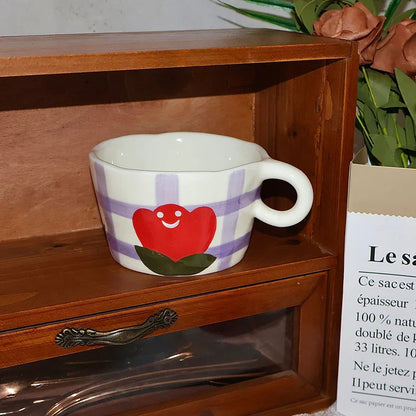 DecorBites™ Cartoon Pattern Ceramic Mug Set for Happy Dining and Tea Time