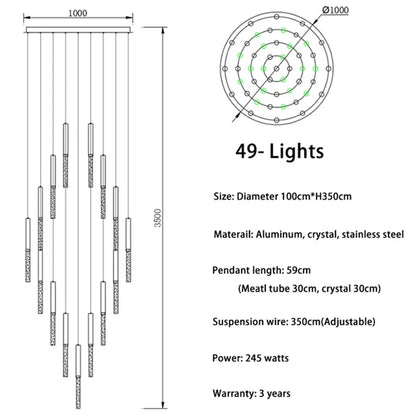 DecorBites™ Crystal LED Chandelier: Modern Nordic Minimalist Indoor Light Fixture for Living Room