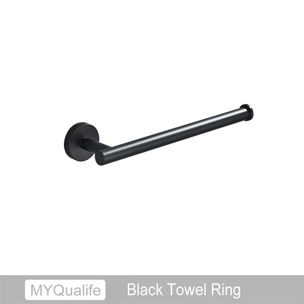 DecorBites™ Brushed Gold Bathroom Hardware Set: Towel Bar, Paper Holder, Robe Hook
