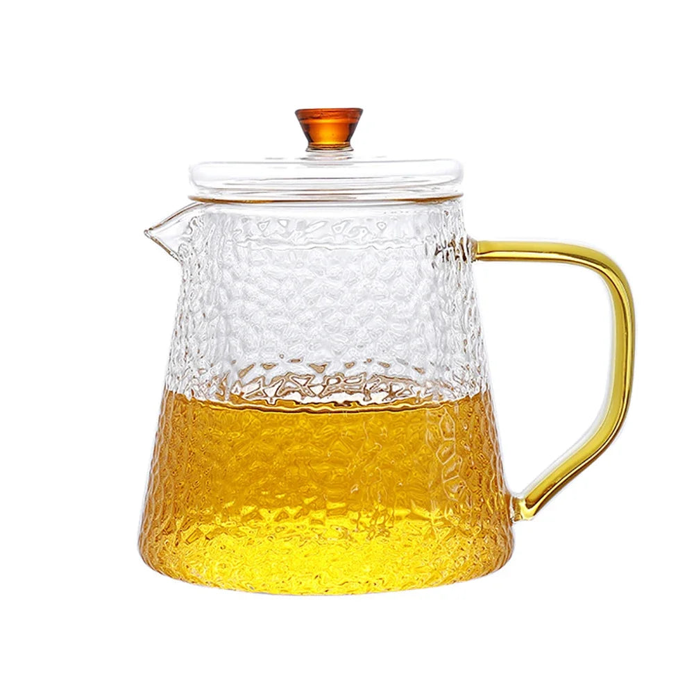DecorBites™ Heat-Resistant Glass Teapot with Pu Erh Infuser for Tea Brewing