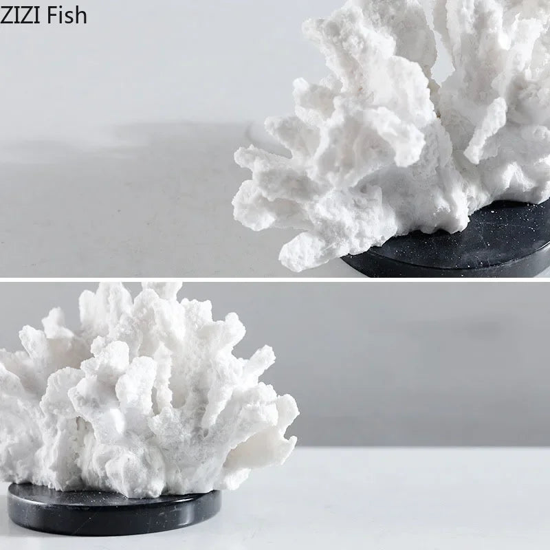 DecorBites™ Coral Resin Sculpture: Modern Desk Decor & Artwork Crafted Landscape Ornaments