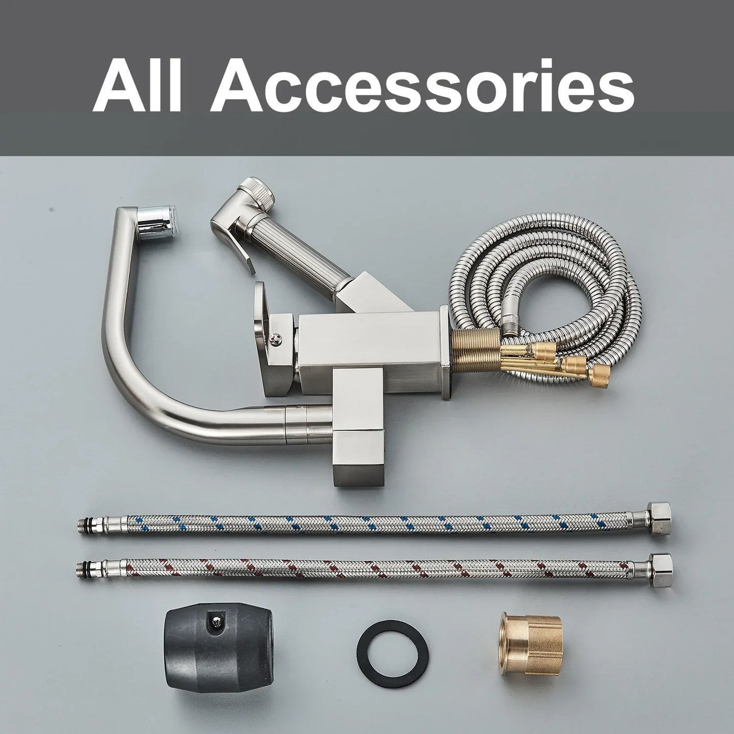 DecorBites™ LED Kitchen Faucet Mixer with Swivel Spouts and Pull-Out Spray