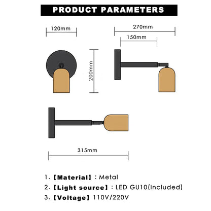 DecorBites™ مصباح حائط LED GU10 قابل للتعديل لغرفة المعيشة وغرفة النوم