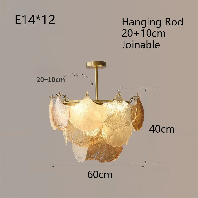 DecorBites™ Glass Shell Ceiling Pendant Light Luxury Bedroom Decor Hanglamp
