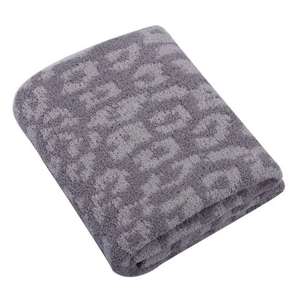 DecorBites™ Leopard Print Knitted Fleece Blanket: Super Soft & Lightweight for Sofa Nap
