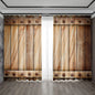 Decobites Wooden Doors Brown Curtains with Pole Pocket. Suitable for Home, Kitchen, Coffee Shop