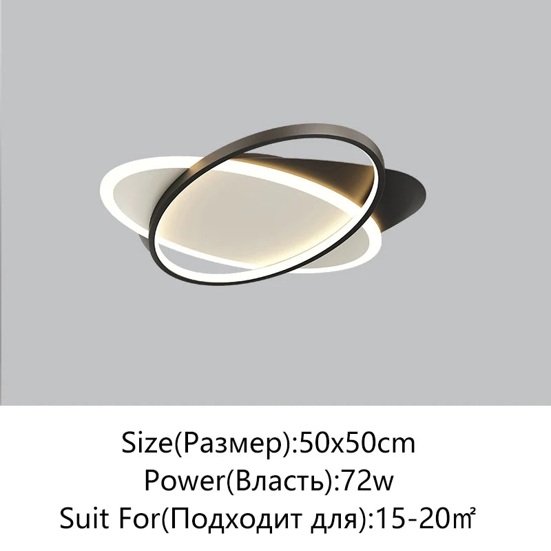 DecorBites™ LED Chandelier: Black White Modern Lighting for Living Study Room Luminaire