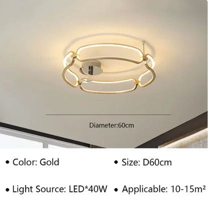 ثريا أدارا الفاخرة LED من DecorBites™: إضاءة حلقية عصرية للديكور الداخلي للمنزل