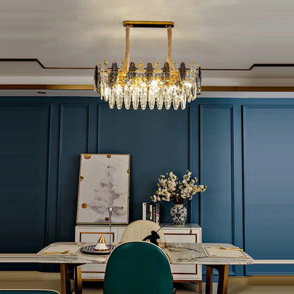 DecorBites™ Gold Crystal LED Chandelier Lighting for Dinning Table