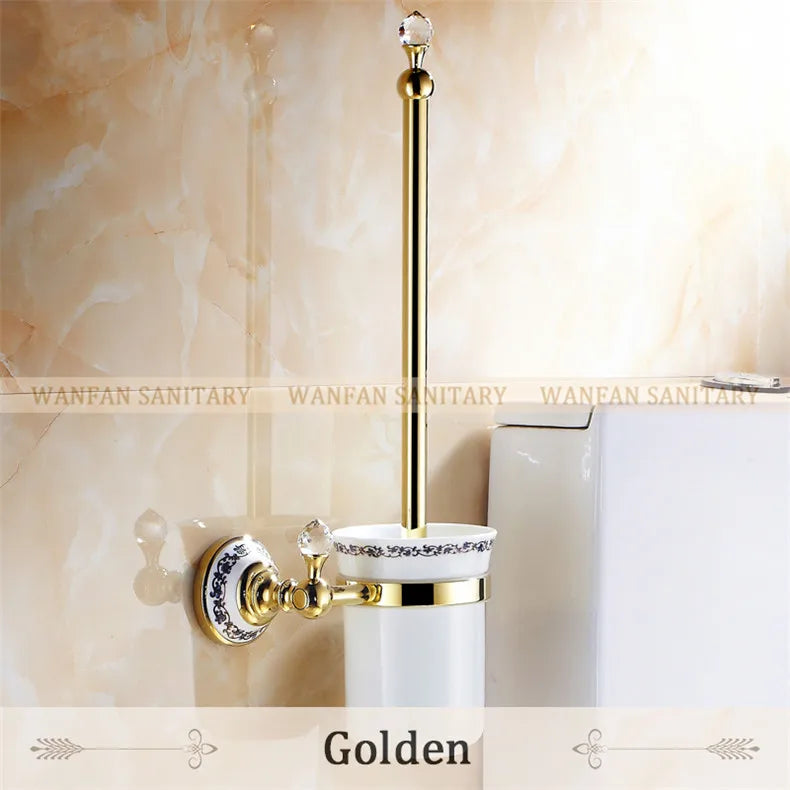Juego de accesorios de baño DecorBites™ Crystal Brass Gold