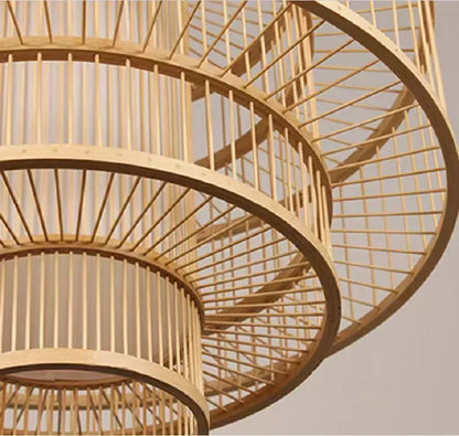 DecorBites™ Bamboo Ceiling Chandelier for Home Garden Restaurant Bedroom Study Decoration Lamps