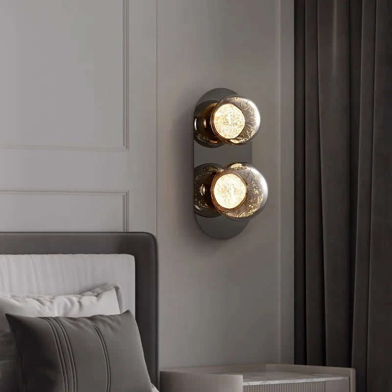 DecorBites™ Glass Ball Sconce Lamps Round Wall Decor Lights for Luxurious Room & Aisle