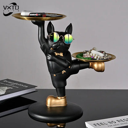 DecorBites™ French Bulldog Butler Decor: Dog Statue, Storage Box, Home Ornament Gift