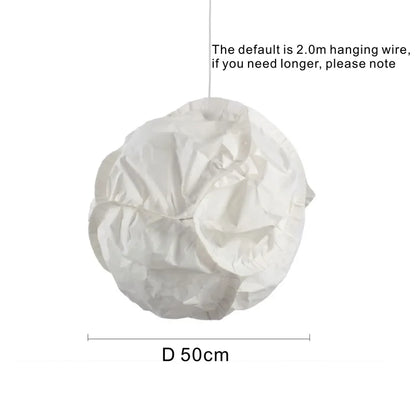 DecorBites™ Cloud White Pendant Light: Rice Paper Ball Lampshade for Kitchen Island, Restaurant & Kids Room