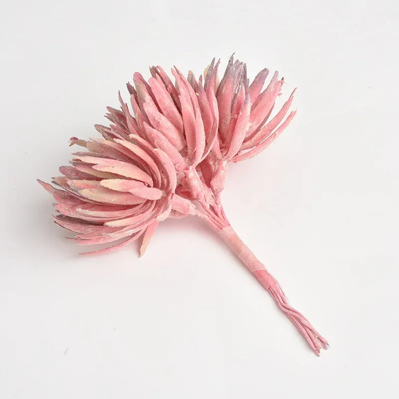 باقة ديكور بايتس™ الصغيرة المصنوعة يدويًا من الحرير، 6 قطع، 12 سم، لتزيين المنزل والزفاف، زهور صناعية