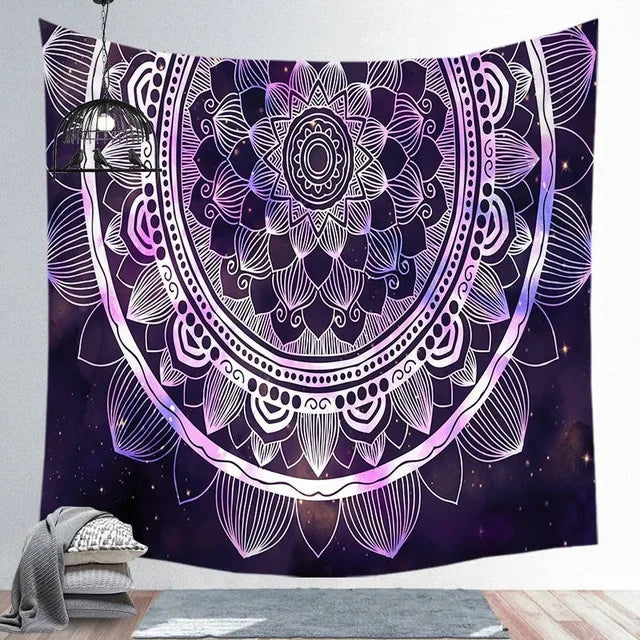 Decobites Psychedelic Mandala Sun Moon Tapestry Wall Hanging for Home Decor