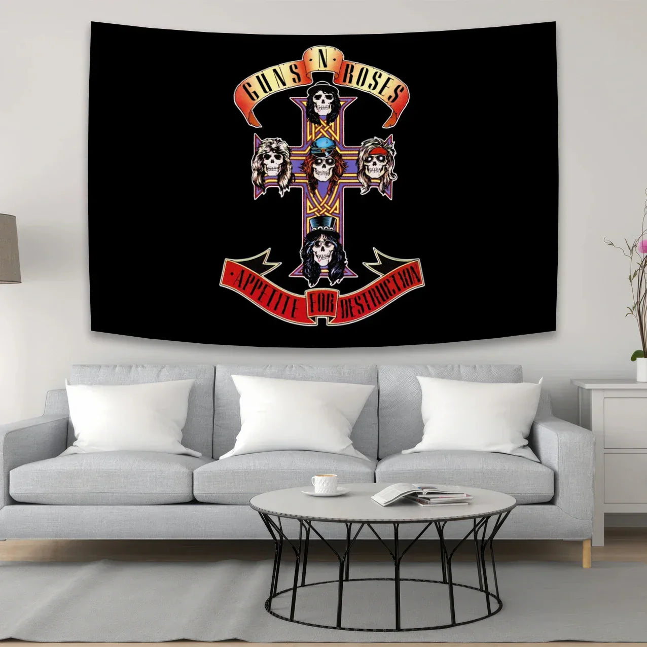 Guns N Roses Band Wall Tapestry - Decobites Music Room Decor Art Piece