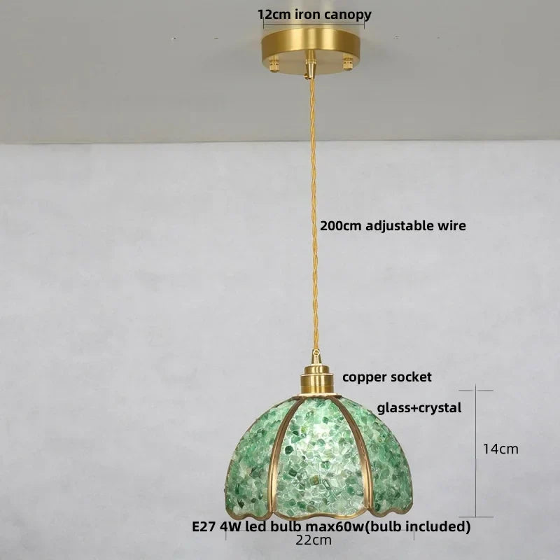 ديكوربايتس™ مصباح LED زجاجي كريستالي مع مقبس نحاسي قابل للتعديل لديكور عصري فاخر