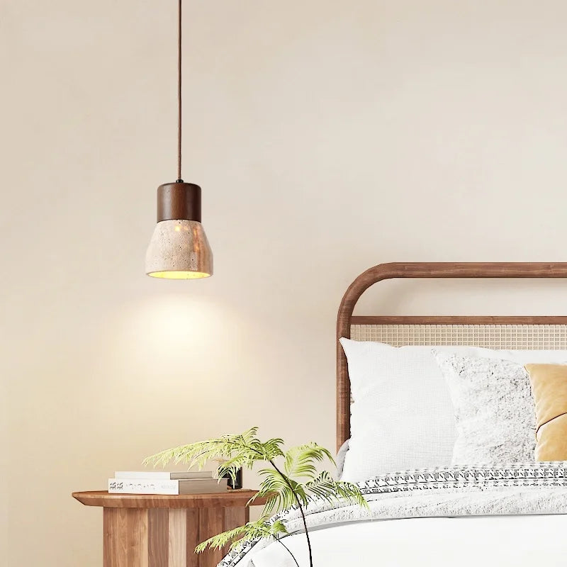 DecorBites™ LED Hanging Lamps Yellow Travertine Pendant Lighting for Bedroom Living Dining Room