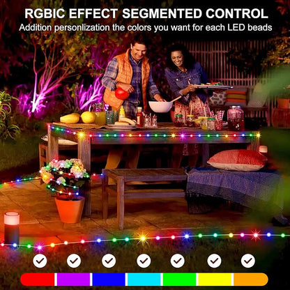 5M/10M/20M RGBIC LED Smart Fairy Lights Bluetooth APP Control String Light DIY for Christmas Party Wedding Home Decoration