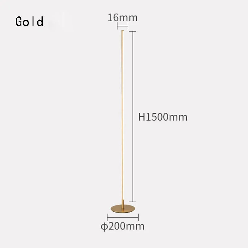 DecorBites™ Gold LED Floor Lamp Minimalist Modern Design for Living Room & Bedroom