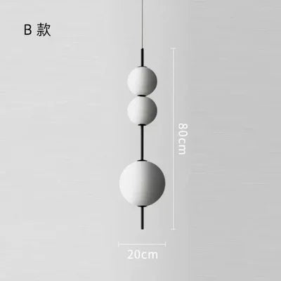 Modern Glass Globe 3-Light Pendant Chandelier