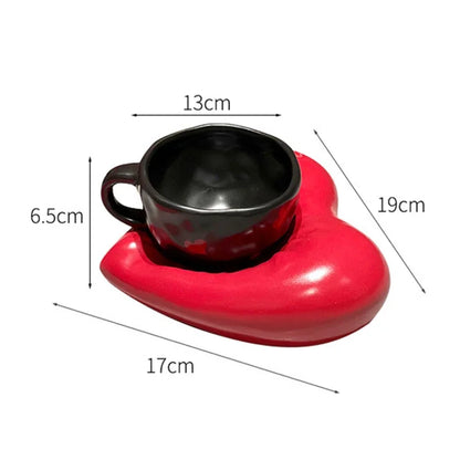 Juego de taza y platillo de porcelana DecorBites™ Creative Heart