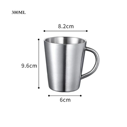 Taza térmica DecorBites™ de acero inoxidable de doble capa con asa para café y cerveza