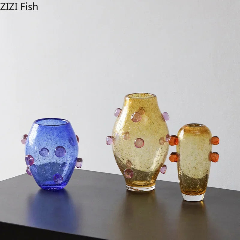 DecorBites™ Jarrón de vidrio burbuja creativo para hidroponía, decoración de escritorio, flores artificiales, decoración de habitación