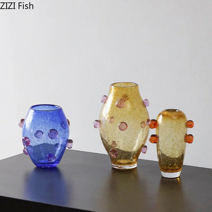 DecorBites™ Jarrón de vidrio burbuja creativo para hidroponía, decoración de escritorio, flores artificiales, decoración de habitación