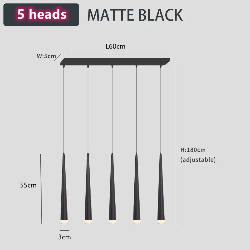 DecorBites™ Loft Black LED Stair Chandelier for Modern Living Room and Restaurant