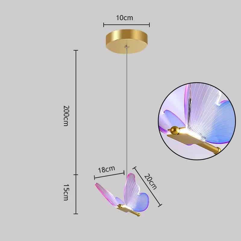 DecorBites™ Butterfly LED Chandelier for Duplex Villa Living Room Romantic Wedding Decor